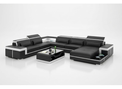 Narożnikowa kanapa Design Nowoczesne meble do salonu Narożnik Skórzana kanapa tapicerowana