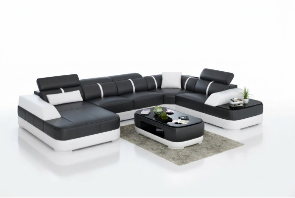 Narożnikowa kanapa Design Nowoczesna kanapa narożna do salonu Skórzana kanapa tapicerowana