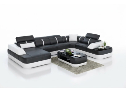 Narożnikowa kanapa Design Nowoczesna kanapa narożna do salonu Skórzana kanapa tapicerowana