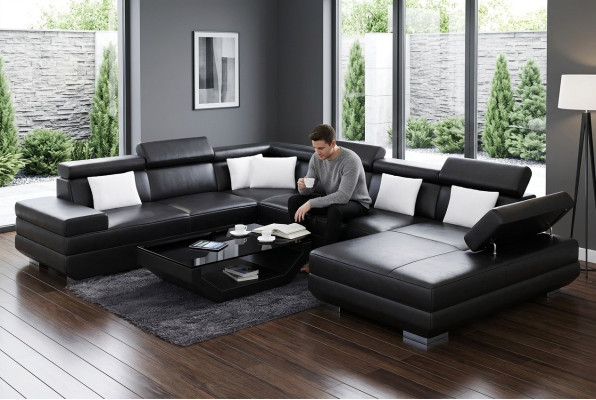 Sofa salonowa Skóra xxl kanapa Podkładka krajobrazowa nowoczesny designerski