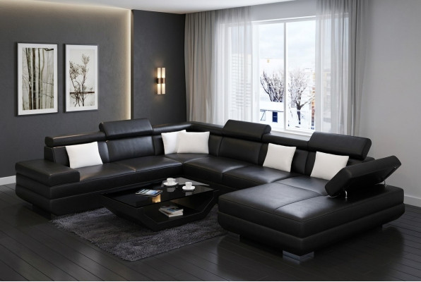 Sofa salonowa Skóra xxl kanapa Podkładka krajobrazowa nowoczesny designerski