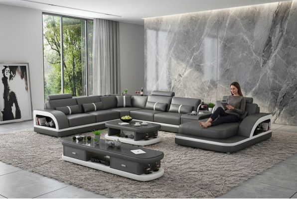 Żywy krajobraz Couch Podkładka Sofa Ustaw 3-częściowa. Zestaw stolika kawowego z kredensem