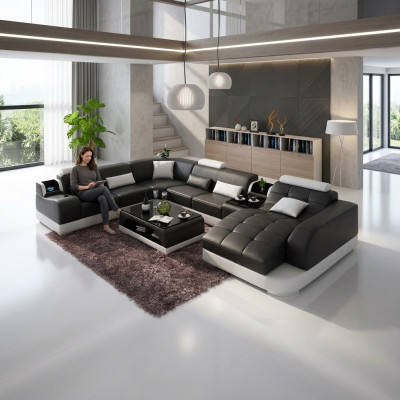 Narożnik skórzany tapicerowany Sofa do salonu Narożnik Zestaw narożny Sofa m.in