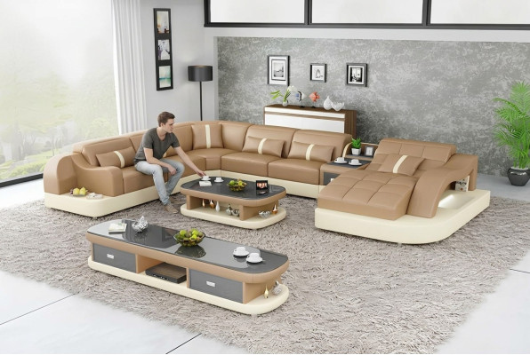 Skóra kanapa xxl Podkładka salonowa krajobraz nowoczesny designerski