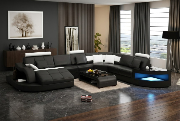 Projekt narożnika Narożnikowa kanapa salon skórzana tapicerka kanapa sofa Żywy Meble krajobraz