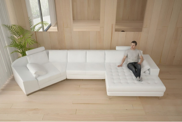 Narożnikowa kanapa Sofa skórzana Design Sofa Narożnikowa kanapa U Shape Nowoczesna Podkładka Meble do Salonu