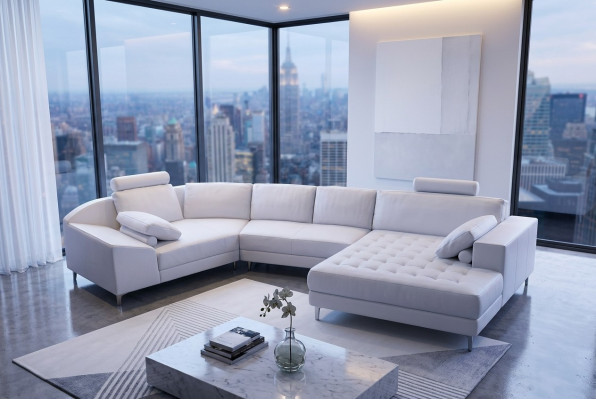 Narożnikowa kanapa Sofa skórzana Design Sofa Narożnikowa kanapa U Shape Nowoczesna Podkładka Meble do Salonu