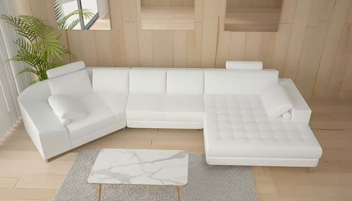 Nowoczesna sofa Narożnikowa kanapa skórzana sofa narożna w kształcie litery U Podkładka designerska sofa