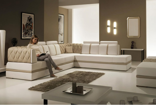 Narożnikowa kanapa skórzana sofa designerska sofa Narożnikowa kanapa w kształcie litery L nowoczesna podkładka do salonu