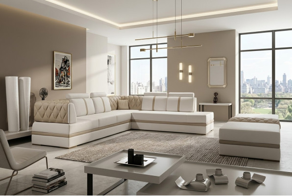 Narożnikowa kanapa skórzana sofa designerska sofa Narożnikowa kanapa w kształcie litery L nowoczesna podkładka do salonu