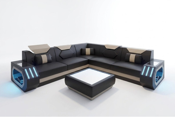 Designerski narożnik Narożnikowa kanapa do salonu Meble skórzana kanapa tapicerowana kanapa