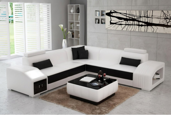 Projekt Narożnikowa kanapa salonowa kanapa narożna skórzana tapicerka kanapa sofa w kształcie litery L