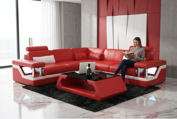 Żywy krajobraz Sofa Ustawić zestaw narożny Skórzana sofa Podkładka Podkładka Couch