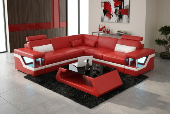 Żywy krajobraz Sofa Ustawić zestaw narożny Skórzana sofa Podkładka Podkładka Couch