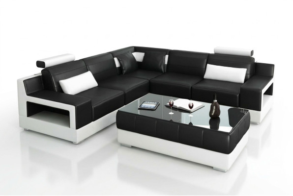 Salon Skóra xxl sofa krajobrazowa nowoczesne designerskie poduszki narożne
