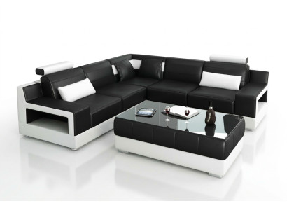Salon Skóra xxl sofa krajobrazowa nowoczesne designerskie poduszki narożne
