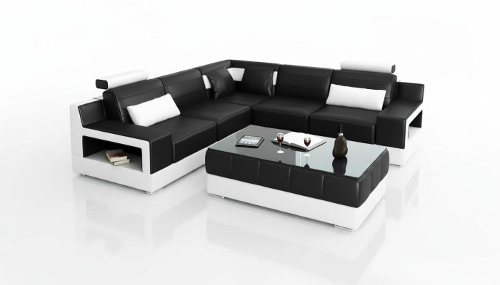 Sofa Skórzana Sofa Narożnikowa kanapa Podkładka Zestaw narożny Podkładka Kanapa Ustawić Żywy krajobraz