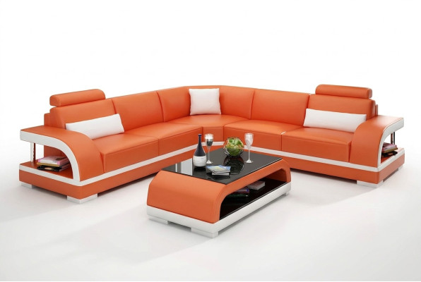 Skórzana sofa Narożnikowa kanapa Podkładka Zestaw narożny Sofa Podkładka Kanapa Ustawić Żywy krajobraz