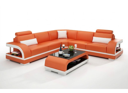 Skórzana sofa Narożnikowa kanapa Podkładka Zestaw narożny Sofa Podkładka Kanapa Ustawić Żywy krajobraz