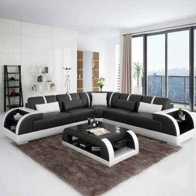 Designerska sofa Meble narożnik Narożnikowa kanapa do salonu skórzana kanapa tapicerowana