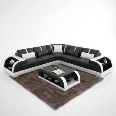 Designerska sofa Meble narożnik Narożnikowa kanapa do salonu skórzana kanapa tapicerowana