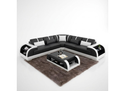 Designerska sofa Meble narożnik Narożnikowa kanapa do salonu skórzana kanapa tapicerowana