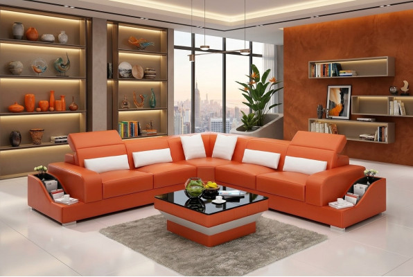 Design Meble Narożnikowa kanapa salonowa narożnik kanapa skórzana tapicerka kanapa sofa