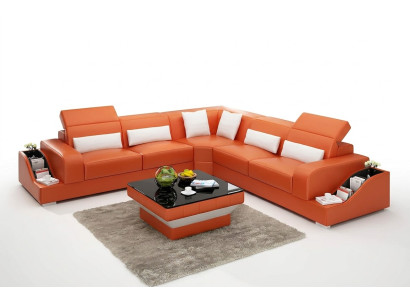 Zestaw narożny Sofa Skórzana sofa Narożnikowa kanapa Podkładka Podkładka Kanapa Ustawić Żywy krajobraz