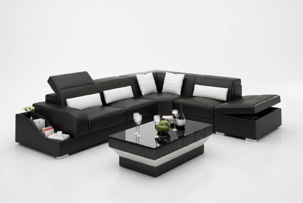 Ustawić zestaw narożny Sofa Skórzana sofa Narożnikowa kanapa Podkładka Podkładka Couch Żywy krajobraz
