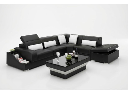Ustawić zestaw narożny Sofa Skórzana sofa Narożnikowa kanapa Podkładka Podkładka Couch Żywy krajobraz