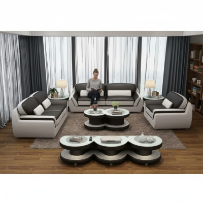 Zestaw sofowy 321 Tabela Stołek Kredens Żywy krajobraz Kanapy Sofa Kanapa 7-częściowa.