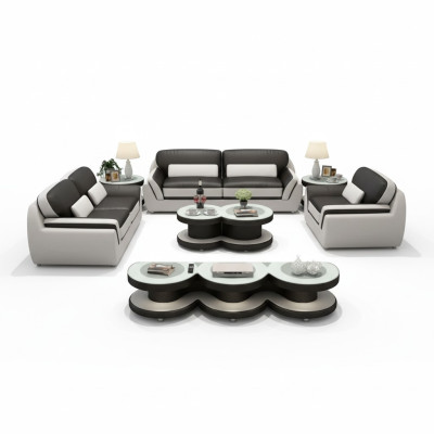 Designerska sofa skórzana sofa Zestaw sofowy 321 miejsce do siedzenia Nowoczesna sofa Żywy krajobraz