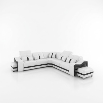 Skórzana Sofa Design Sofa Narożnikowa kanapa L Kształt Nowoczesna Narożnikowa kanapa Podkładka