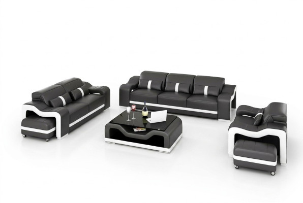 Zestaw sofowy 321 miejsce do siedzenia Skórzana sofa Nowoczesna sofa Żywy krajobraz projektant