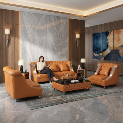 Nowoczesna sofa rozkładana 3 miejsce do siedzenia Chesterfield skórzana sofa trzyosobowa kanapy