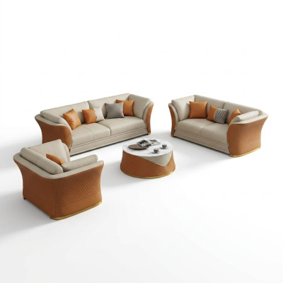Sofa Trzyosobowa Meble W Stylu Włoskim 3 miejsce do siedzenia Nowoczesna Sofa Sofa Skórzana