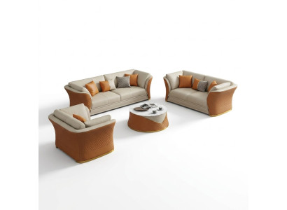 Sofa Trzyosobowa Meble W Stylu Włoskim 3 miejsce do siedzenia Nowoczesna Sofa Sofa Skórzana