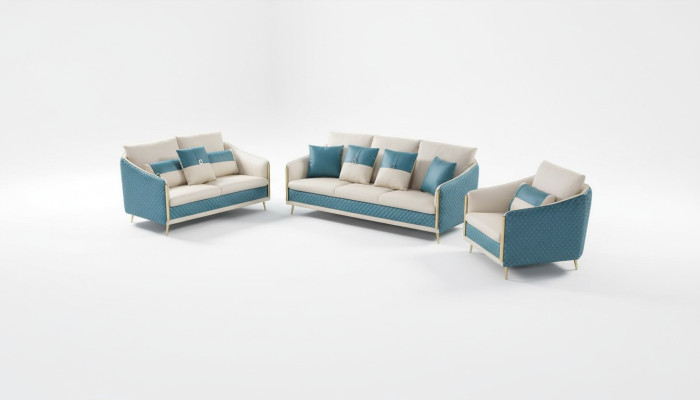 Designerski Zestaw sofowy Sofa Podkładka Obcios Sofy Ekskluzywna skórzana kanapa