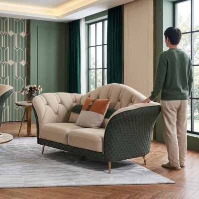 Sofa Trzyosobowa Meble W Stylu Włoskim 3 miejsce do siedzenia Nowoczesna Sofa Skórzana Sofa Kanapa