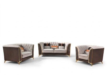 Sofa trzyosobowa 3 miejsce do siedzenia Designerska skórzana sofa trzyosobowa Meble w stylu włoskim