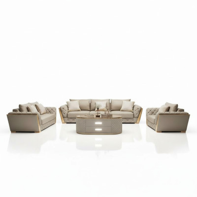 Design Żywy krajobraz Zestaw sofowy 3+2 miejsce do siedzenia skórzana sofa salon