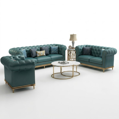 Skórzana sofa Chesterfield sofy kanapy sofa tapicerowana skórzana kanapa salon