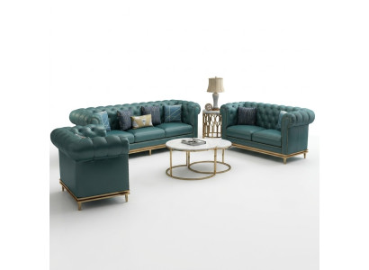 Skórzana sofa Chesterfield sofy kanapy sofa tapicerowana skórzana kanapa salon