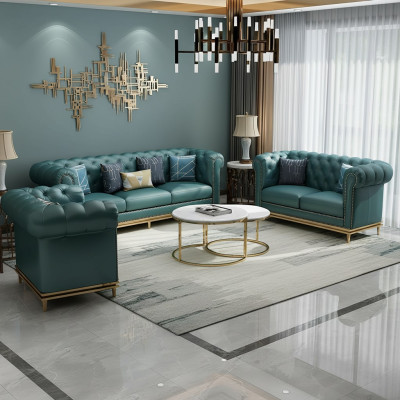 Chesterfield Zestaw sofowy Couch Podkładka Sofa 6-częściowa. Zestaw do salonu stoły