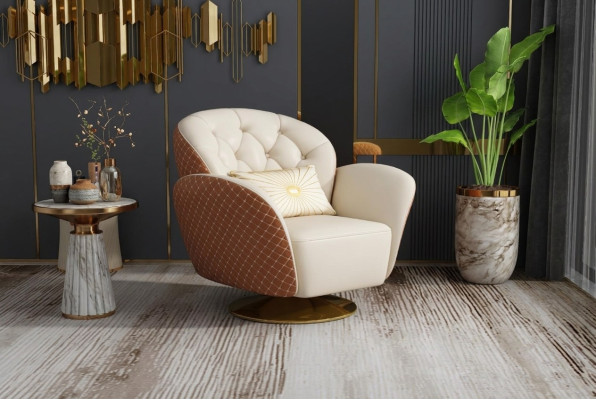 Fotel jednomiejscowy Relaks obrót o 360° Krzesło Podkładka skórzanaFotel Sofa Club