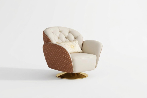 Fotel jednomiejscowy Relaks obrót o 360° Krzesło Podkładka skórzanaFotel Sofa Club