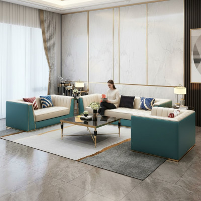Zestaw sofowy Designerska Sofa Skórzana Sofa 321 miejsce do siedzenia Dekoracyjna Nowoczesna Sofa