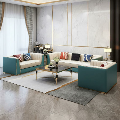 Zestaw sofowy Designerska Sofa Skórzana Sofa 321 miejsce do siedzenia Dekoracyjna Nowoczesna Sofa