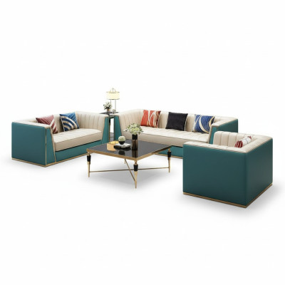 Zestaw sofowy Designerska Sofa Skórzana Sofa 321 miejsce do siedzenia Dekoracyjna Nowoczesna Sofa