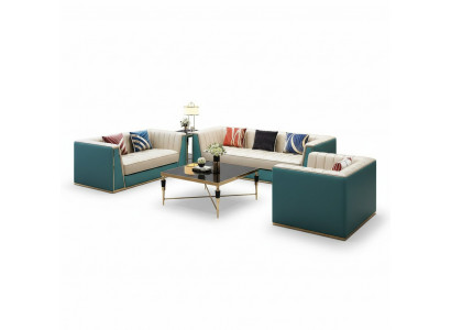 Zestaw sofowy Designerska Sofa Skórzana Sofa 321 miejsce do siedzenia Dekoracyjna Nowoczesna Sofa